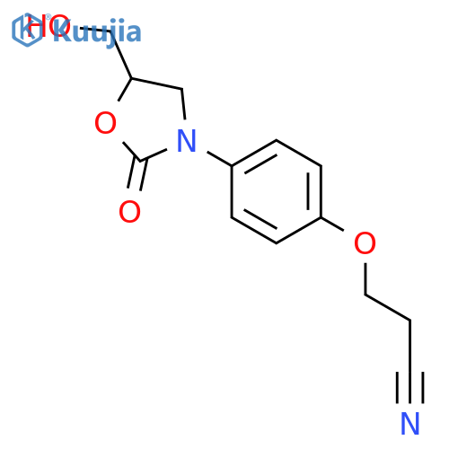 Propanenitrile,3-[4-[5-(hydroxymethyl)-2-oxo-3-oxazolidinyl]phenoxy]- structure