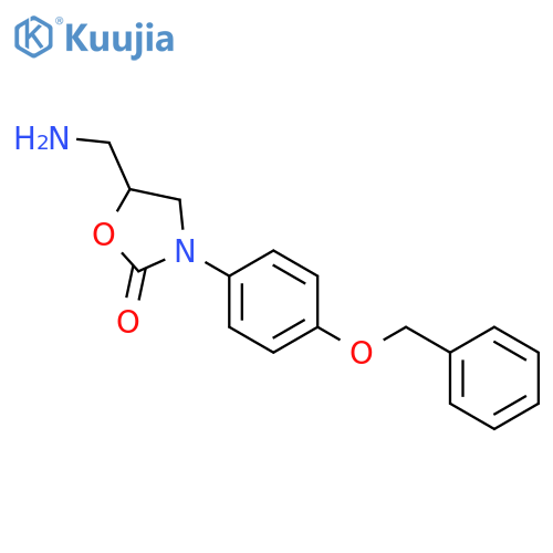 2-Oxazolidinone, 5-(aminomethyl)-3-[4-(phenylmethoxy)phenyl]- structure