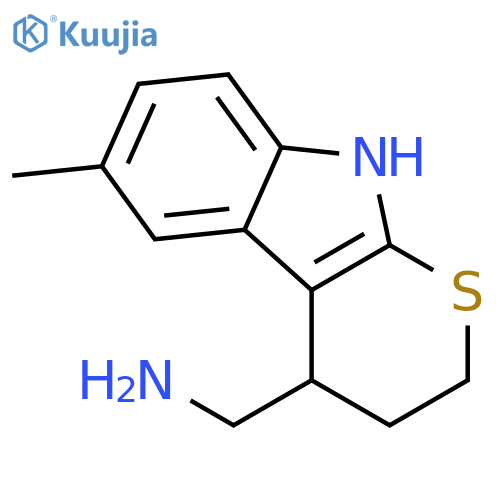 1-(6-methyl-2,3,4,9-tetrahydrothiopyrano[2,3-b]indol-4-yl)methanamine structure