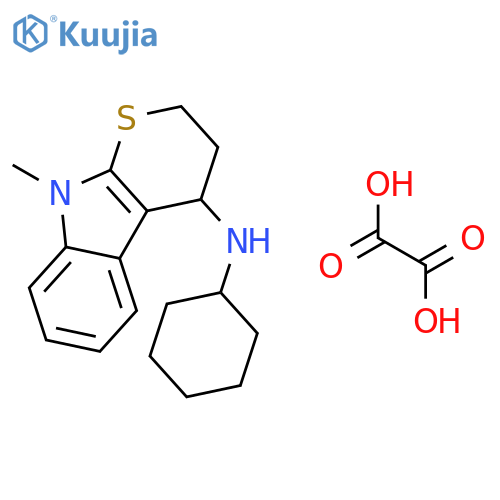 N-cyclohexyl-9-methyl-2,3,4,9-tetrahydrothiopyrano[2,3-b]indol-4-amine ethanedioate structure