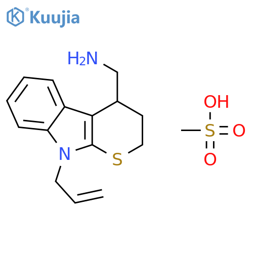 1-(9-prop-2-en-1-yl-2,3,4,9-tetrahydrothiopyrano[2,3-b]indol-4-yl)methanamine methanesulfonate structure