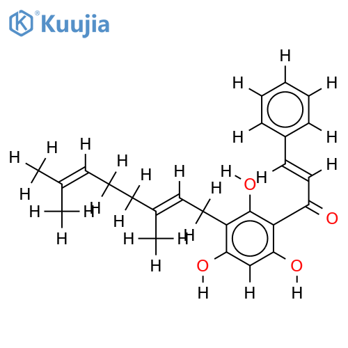 (E)-form-3'-(3,7-Dimethyl-2,6-octadienyl)-2',4',6'-trihydroxychalcone structure