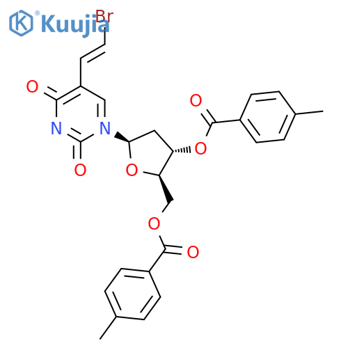(E)-5-(2-bromovinyl)-2'-deoxy-3',5'-di-O-(p-toluoyl)uridine structure