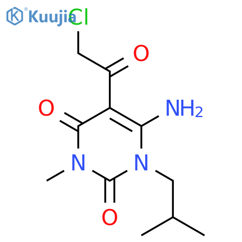 6-Amino-5-(2-chloroacetyl)-3-methyl-1-(2-methylpropyl)-1,2,3,4-tetrahydropyrimidine-2,4-dione structure
