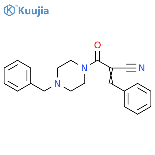 2-(4-benzylpiperazine-1-carbonyl)-3-phenylprop-2- enenitrile structure