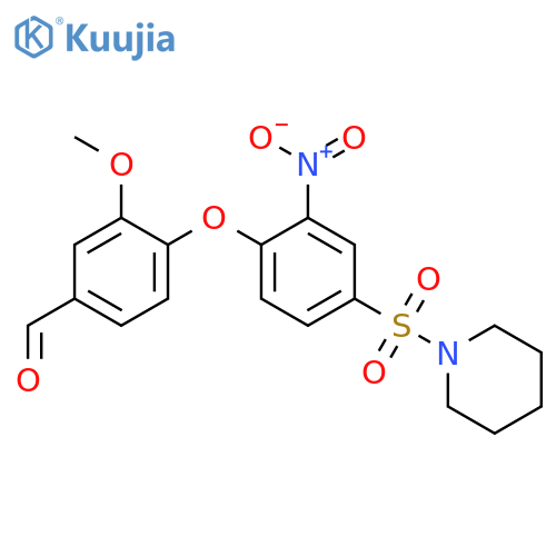 3-methoxy-4-2-nitro-4-(piperidine-1-sulfonyl)phenoxybenzaldehyde structure