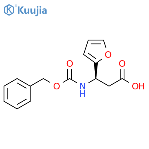 (3R)-3-{(benzyloxy)carbonylamino}-3-(furan-2-yl)propanoic acid structure