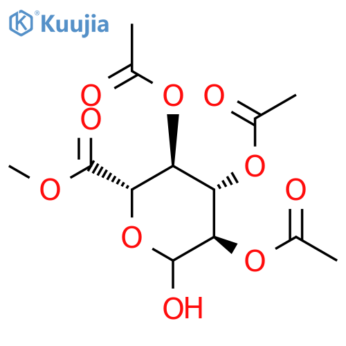methyl (2S,3S,4S,5R,6R)-3,4,5-tris(acetyloxy)-6-hydroxyoxane-2-carboxylate structure