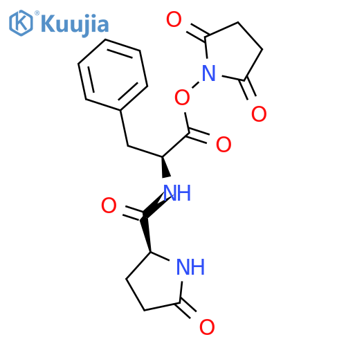 2,5-PYRROLIDINEDIONE, 1-[[N-(5-OXO-L-PROLYL)-L-PHENYLALANYL]OXY]- structure
