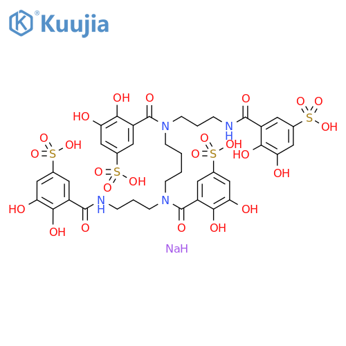 Benzenesulfonic acid, 3,3'-[1,4-butanediylbis[[[3-[(2,3-dihydroxy-5-sulfobenzoyl)amino]propyl]imino]carbonyl]]bis[4,5-dihydroxy-, tetrasodium salt (9CI) structure
