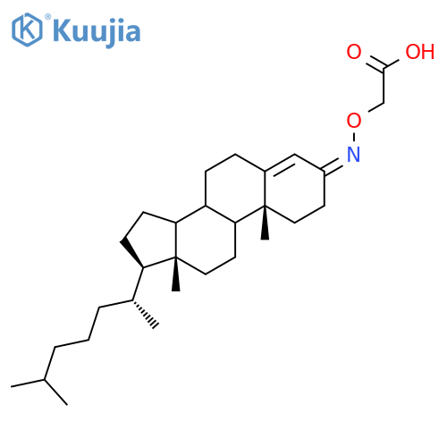 Acetic acid,[(cholest-4-en-3-ylideneamino)oxy]- (9CI) structure