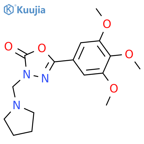 3-(pyrrolidin-1-ylmethyl)-5-(3,4,5-trimethoxyphenyl)-1,3,4-oxadiazol-2(3H)-one structure