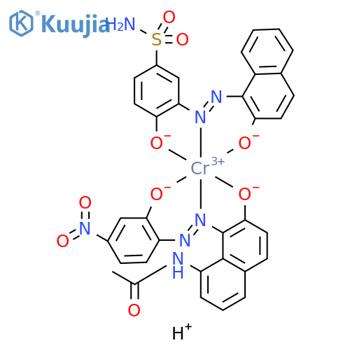 Chromate(1-),[4-hydroxy-3-[(2-hydroxy-1-naphthalenyl)azo]benzenesulfonamidato(2-)][N-[7-hydroxy-8-[(2-hydroxy-4-nitrophenyl)azo]-1-naphthalenyl]acetamidato(2-)]-,hydrogen (9CI) structure
