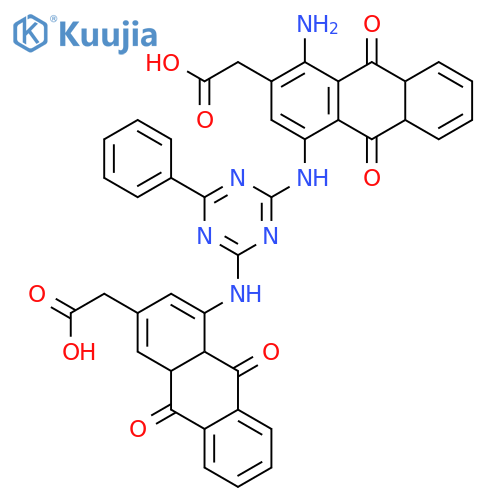 {(4aR,9aS)-4-[(4-{[(8aR,10aR)-4-amino-3-(carboxymethyl)-9,10-dioxo-8a,9,10,10a-tetrahydroanthracen-1-yl]amino}-6-phenyl-1,3,5-triazin-2-yl)amino]-9,10-dioxo-4a,9,9a,10-tetrahydroanthracen-2-yl}acetic acid structure