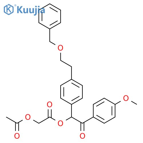 Acetic acid, (acetyloxy)-,2-(4-methoxyphenyl)-2-oxo-1-[4-[2-(phenylmethoxy)ethyl]phenyl]ethylester structure