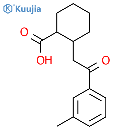 trans-2-2-(3-Methylphenyl)-2-oxoethyl-cyclohexane-1-carboxylic acid structure