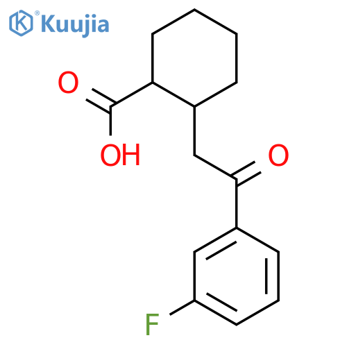 TRANS-2-[2-(3-FLUOROPHENYL)-2-OXOETHYL]CYCLOHEXANE-1-CARBOXYLIC ACID structure