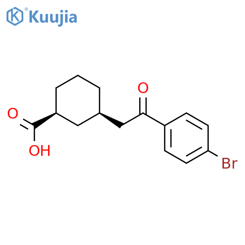 cis-3-2-(4-Bromophenyl)-2-oxoethyl-cyclohexane-1-carboxylic acid structure