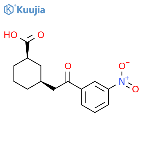 cis-3-2-Oxo-2-(3-nitrophenyl)ethyl-cyclohexane-1-carboxylic acid structure