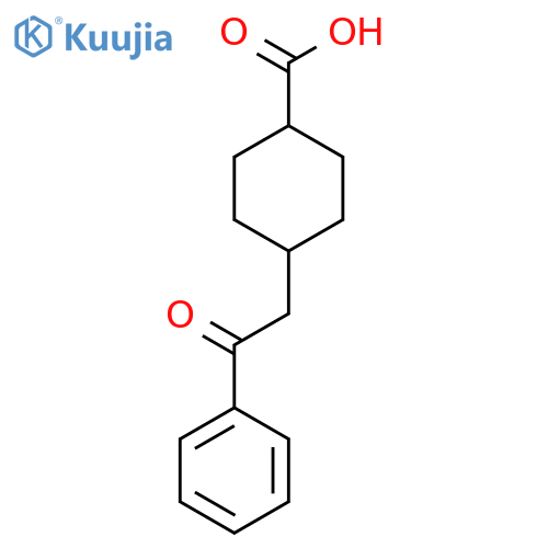 trans-4-(2-Oxo-2-phenylethyl)cyclohexane-1-carboxylic acid structure