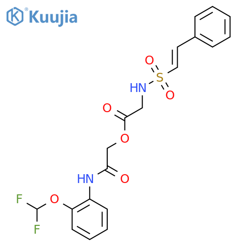 {[2-(Difluoromethoxy)phenyl]carbamoyl}methyl 2-(2-phenylethenesulfonamido)acetate structure