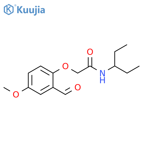 2-(2-formyl-4-methoxyphenoxy)-N-(pentan-3-yl)acetamide structure