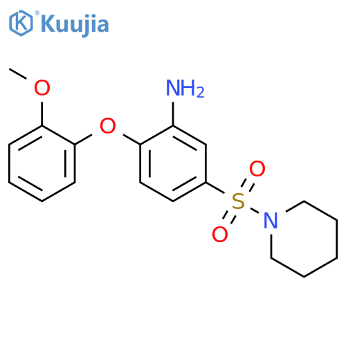2-(2-methoxyphenoxy)-5-(piperidine-1-sulfonyl)aniline structure