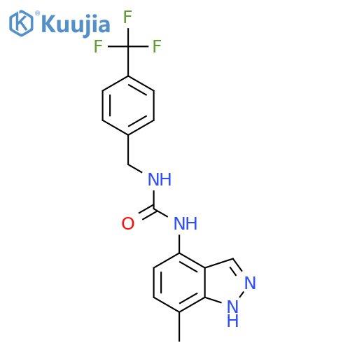 UREA, N-(7-METHYL-1H-INDAZOL-4-YL)-N'-[[4-(TRIFLUOROMETHYL)PHENYL]METHYL]- structure
