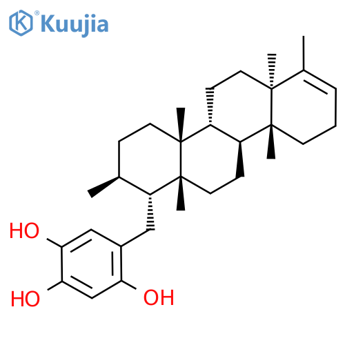 5-[[(1R,2S,4Ar,4bR,6aS,10aR,10bS,12aR)-2,4a,6a,7,10a,12a-hexamethyl-1,2,3,4,4b,5,6,9,10,10b,11,12-dodecahydrochrysen-1-yl]methyl]benzene-1,2,4-triol structure