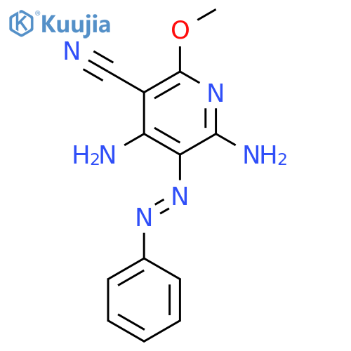 3-Pyridinecarbonitrile, 4,6-diamino-2-methoxy-5-(phenylazo)- structure