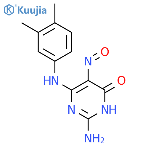 4(3H)-Pyrimidinone,2-amino-6-[(3,4-dimethylphenyl)amino]-5-nitroso- structure