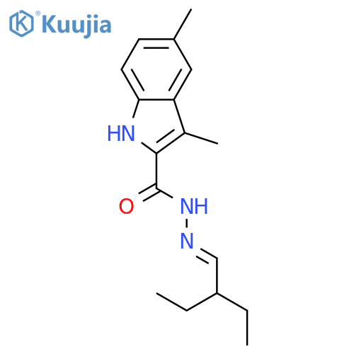 1H-INDOLE-2-CARBOXYLIC ACID, 3,5-DIMETHYL-, (2-ETHYLBUTYLIDENE)HYDRAZIDE structure