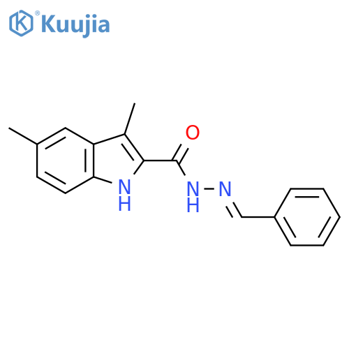 1H-INDOLE-2-CARBOXYLIC ACID, 3,5-DIMETHYL-, (PHENYLMETHYLENE)HYDRAZIDE structure