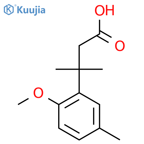 3-(2-methoxy-5-methylphenyl)-3-methylbutanoic acid structure