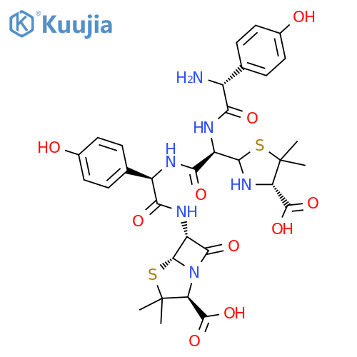 Glycinamide,(2R)-2-(4-hydroxyphenyl)glycyl-(2S)-2-[(2R,4S)-4-carboxy-5,5-dimethyl-2-thiazolidinyl]glycyl-N-[(2S,5R,6R)-2-carboxy-3,3-dimethyl-7-oxo-4-thia-1-azabicyclo[3.2.0]hept-6-yl]-2-(4-hydroxyphenyl)-, (2R)- structure