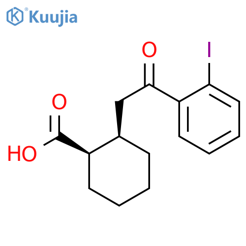 cis-2-2-(2-Iodophenyl)-2-oxoethyl-cyclohexane-1-carboxylic acid structure