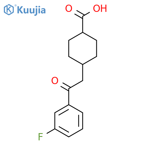trans-4-2-(3-Fluorophenyl)-2-oxoethyl-cyclohexane-1-carboxylic acid structure
