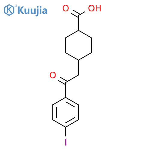 trans-4-2-(4-Iodophenyl)-2-oxoethyl-cyclohexane-1-carboxylic acid structure