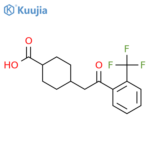 trans-4-2-Oxo-2-(2-trifluoromethylphenyl)-ethylcyclohexane-1-carboxylic acid structure