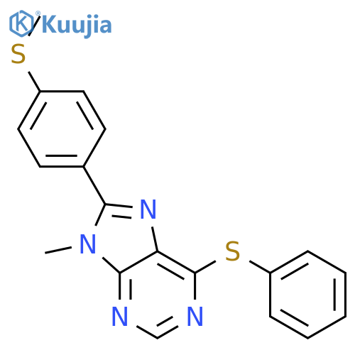 9H-Purine, 9-methyl-8-[4-(methylthio)phenyl]-6-(phenylthio)- structure