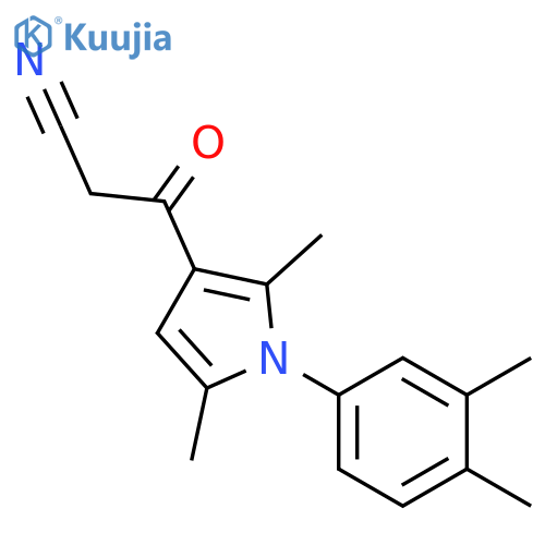 3-1-(3,4-dimethylphenyl)-2,5-dimethyl-1H-pyrrol-3-yl-3-oxopropanenitrile structure
