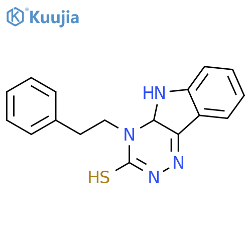 1-Phenethyl-1H-1,3,4,9-tetraaza-fluorene-2-thiol structure
