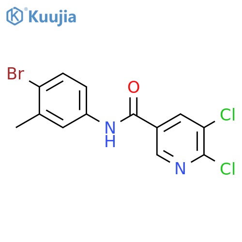 N-(4-bromo-3-methylphenyl)-5,6-dichloropyridine-3-carboxamide structure