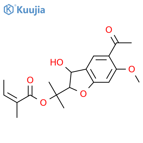 5-Acetyl-2,3-dihydro-3,6-dihydroxy-2-(1-hydroxyisopropyl)benzofuran; (2S,3R)-form, 6-Me ether, 1'-O-angeloyl structure