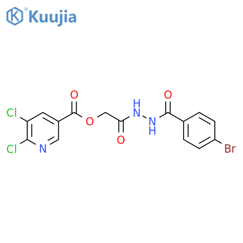 2-[(4-Bromophenyl)formohydrazido]-2-oxoethyl 5,6-dichloropyridine-3-carboxylate structure