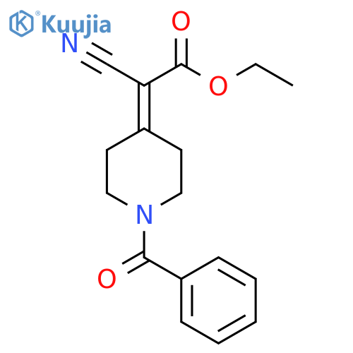 Acetic acid, (1-benzoyl-4-piperidinylidene)cyano-, ethyl ester structure