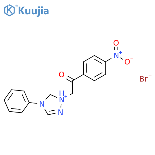 1H-1,2,4-Triazolium, 1-[2-(4-nitrophenyl)-2-oxoethyl]-4-phenyl-, bromide structure