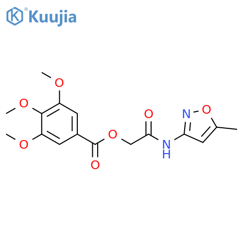 (5-methyl-1,2-oxazol-3-yl)carbamoylmethyl 3,4,5-trimethoxybenzoate structure