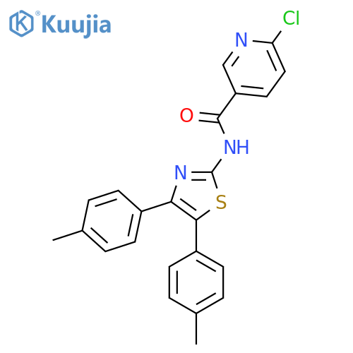N-[4,5-bis(4-methylphenyl)-1,3-thiazol-2-yl]-6-chloropyridine-3-carboxamide structure