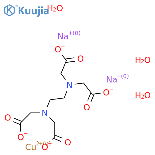Ethylenediaminetetraacetic acid disodium copper(II) salt trihydrate structure